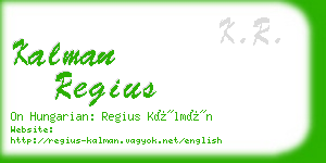 kalman regius business card